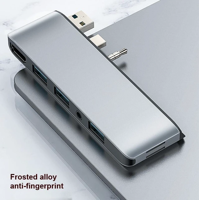 Alt view image 3 of 4 - T0409 Multifunctional USB 3.0 HUB Docking Station Network Cable Interface Converter For Microsoft Surface Pro 7(with Network Port)