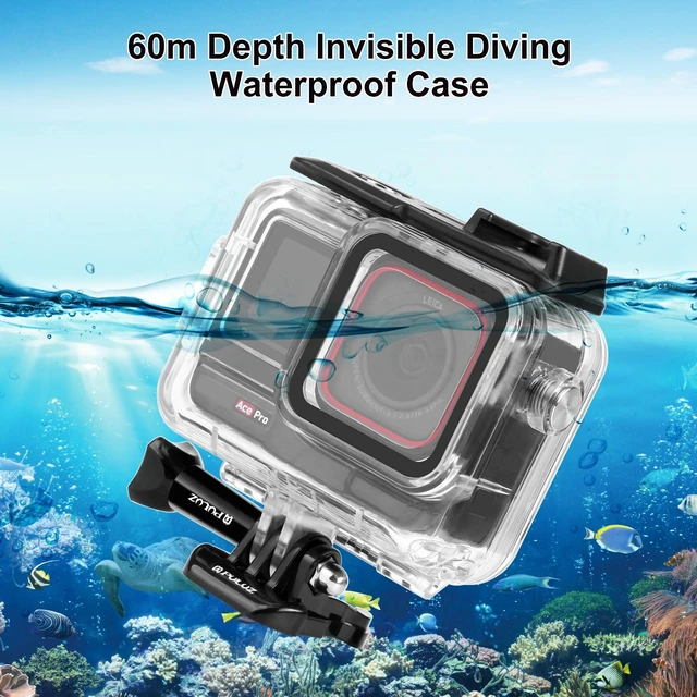 Main image of For Insta360 Ace Pro / Pro 2 PULUZ 60m Underwater Waterproof Housing Case with Base Adapter & Screw (Transparent)