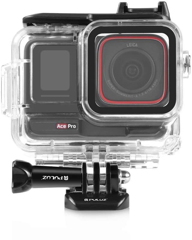 Alt view image 3 of 7 - For Insta360 Ace Pro / Pro 2 PULUZ 60m Underwater Waterproof Housing Case with Base Adapter & Screw (Transparent)