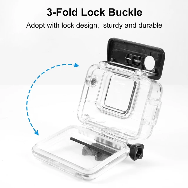 Alt view image 4 of 7 - For Insta360 Ace Pro / Pro 2 PULUZ 60m Underwater Waterproof Housing Case with Base Adapter & Screw (Transparent)
