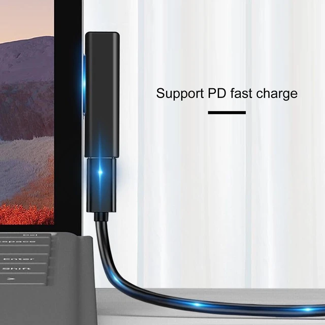 Alt view image 3 of 3 - USB-C / Type-C Female PD Fast Charging Adapter for Microsoft Surface Pro 3 / 4 / 5 / 6 / 7