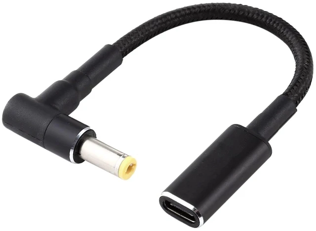 Main image of PD 100W 18.5-20V 5.5 x 2.5mm Elbow to USB-C / Type-C Adapter Nylon Braid Cable