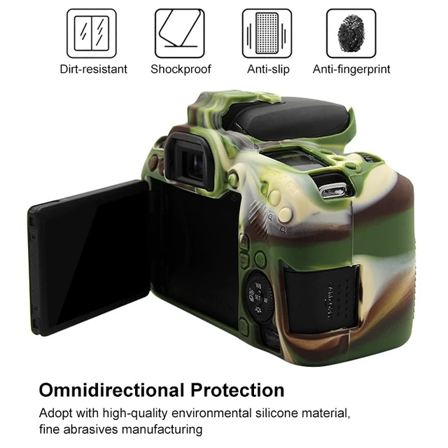 Alt view image 4 of 6 - PULUZ Soft Silicone Protective Case for Canon EOS 77D(Camouflage)