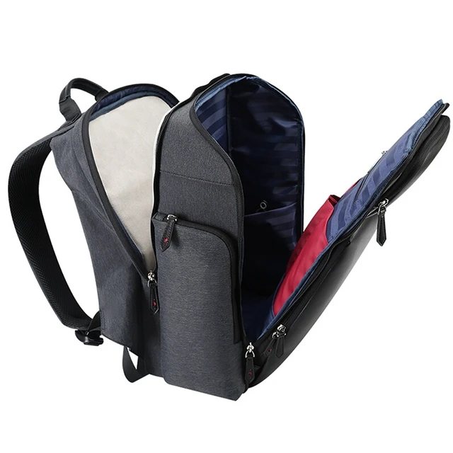 Alt view image 4 of 7 - Bopai 851-010128 Business Anti-theft Waterproof Large Capacity Double Shoulder Bag,with USB Charging Port, Size: 34x19x43cm (Black)