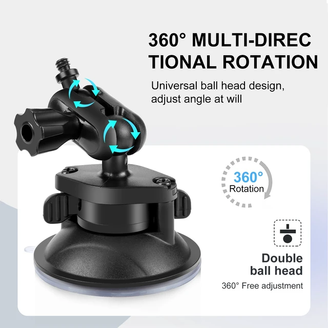 Alt view image 3 of 7 - PULUZ 1/4 inch Magic Arm Suction Cup Mount (Black)