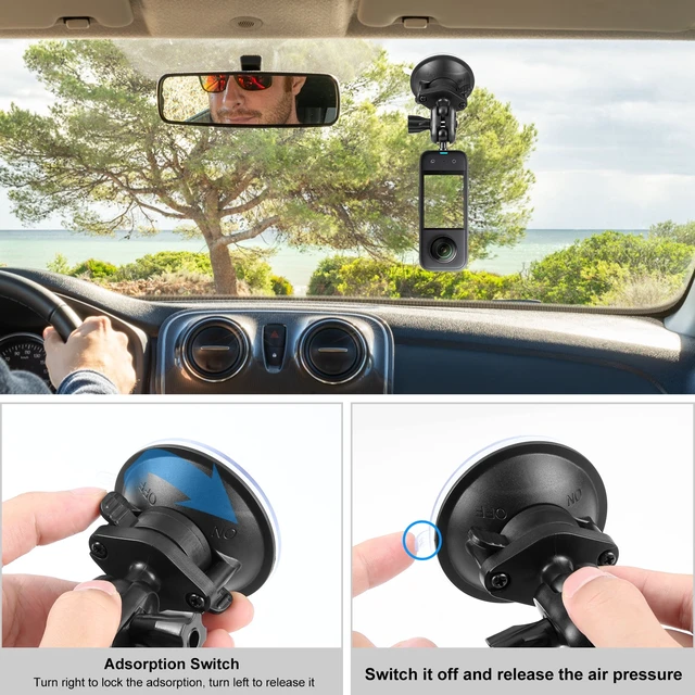 Alt view image 5 of 7 - PULUZ 1/4 inch Magic Arm Suction Cup Mount (Black)