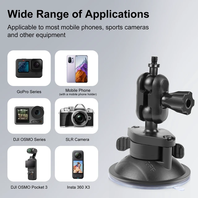 Alt view image 6 of 7 - PULUZ 1/4 inch Magic Arm Suction Cup Mount (Black)