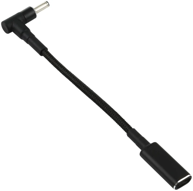 Alt view image 3 of 3 - PD 100W 18.5-20V 4.0 x 1.35mm Elbow to USB-C / Type-C Adapter Nylon Braid Cable