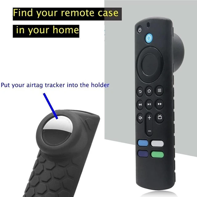 Alt view image 4 of 6 - 2pcs Remote Control Case For Amazon Fire TV Stick 2021 ALEXA 3rd Gen With Airtag Holder (Luminous Pink)