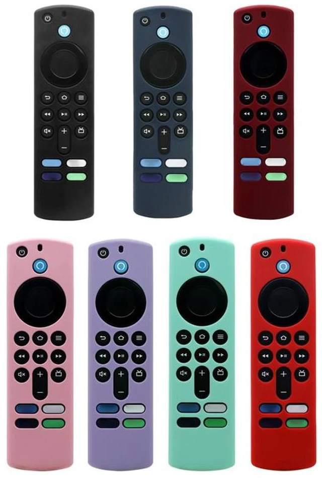 Alt view image 2 of 6 - 2pcs Remote Control Case For Amazon Fire TV Stick 2021 ALEXA 3rd Gen With Airtag Holder (Luminous Pink)