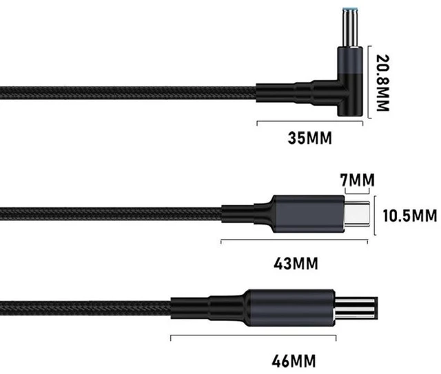 Alt view image 7 of 7 - 1.8m 140W Type-C to DC Laptop Charging Cable, Model:DC5.5x2.5mm 20V7A