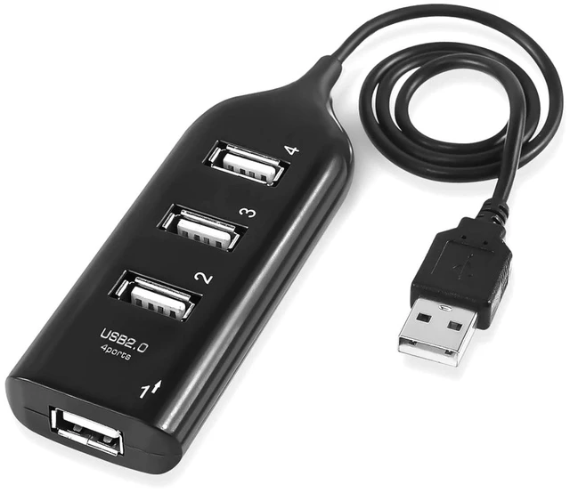 Alt view image 2 of 4 - 4 Ports USB 2.0 HUB, Cable Length: 30cm(Black)