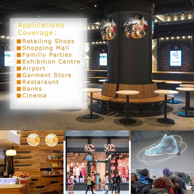 Alt view image 4 of 5 - 42cm Diameter 3D Holographic Display, WiFi App Control, 640 x 640 Pixels Resolution 320 LEDs Billboard, Support Micro SD Card
