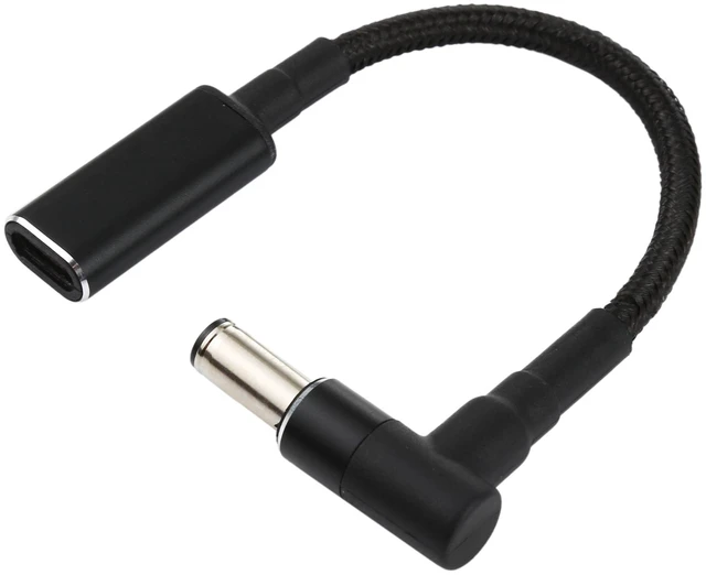Main image of PD 100W 18.5-20V 6.0 x 0.6mm Elbow to USB-C / Type-C Adapter Nylon Braid Cable