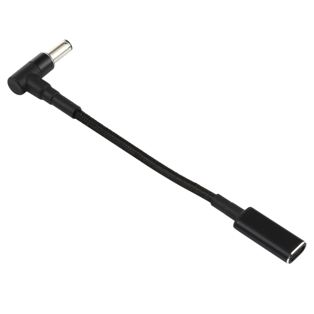 Alt view image 3 of 3 - PD 100W 18.5-20V 6.0 x 0.6mm Elbow to USB-C / Type-C Adapter Nylon Braid Cable