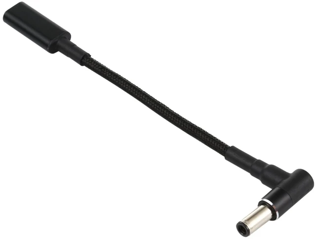 Alt view image 2 of 3 - PD 100W 18.5-20V 6.0 x 0.6mm Elbow to USB-C / Type-C Adapter Nylon Braid Cable