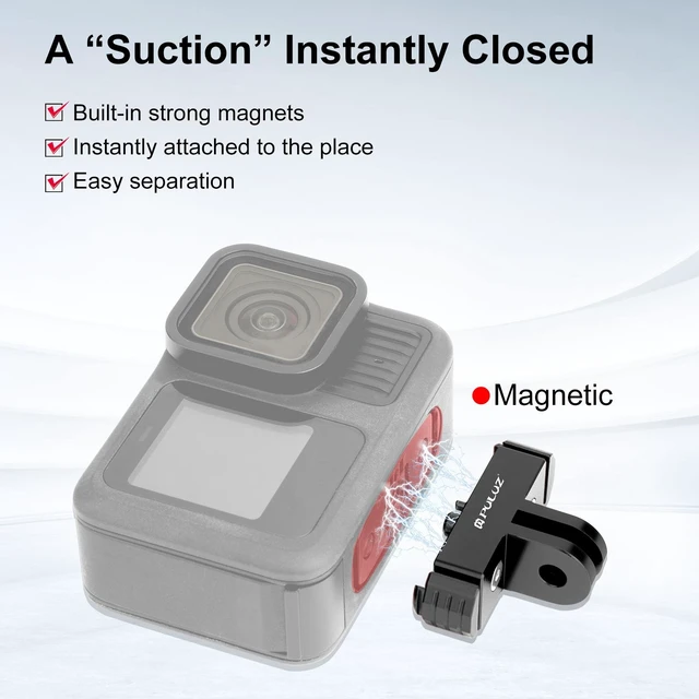 Alt view image 3 of 6 - For GoPro HERO13 Black PULUZ Magnetic Quick Release Base Mount (Black)