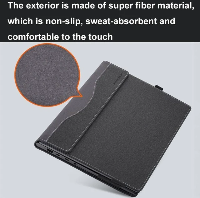 Alt view image 6 of 6 - 13.3 Inch Leather Laptop Anti-Fall Protective Case With Stand For Samsung Galaxy Book Pro 360 (Black)
