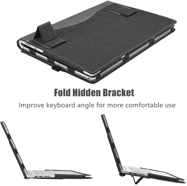 Alt view image 2 of 6 - 13.3 Inch Leather Laptop Anti-Fall Protective Case With Stand For Samsung Galaxy Book Pro 360 (Black)