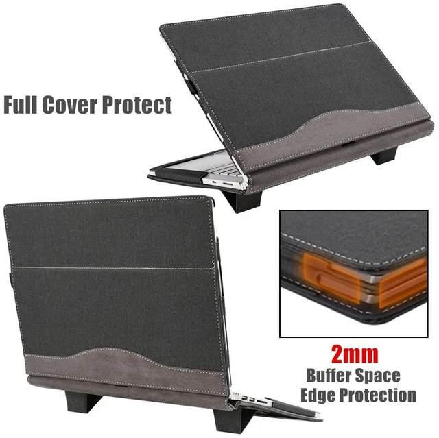 Alt view image 4 of 6 - 13.3 Inch Leather Laptop Anti-Fall Protective Case With Stand For Samsung Galaxy Book Pro 360 (Black)