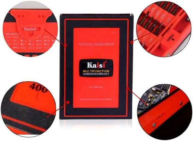 Alt view image 3 of 6 - Kaisi 3801-S2 38 in 1 Precision Multi-function Screwdriver Set