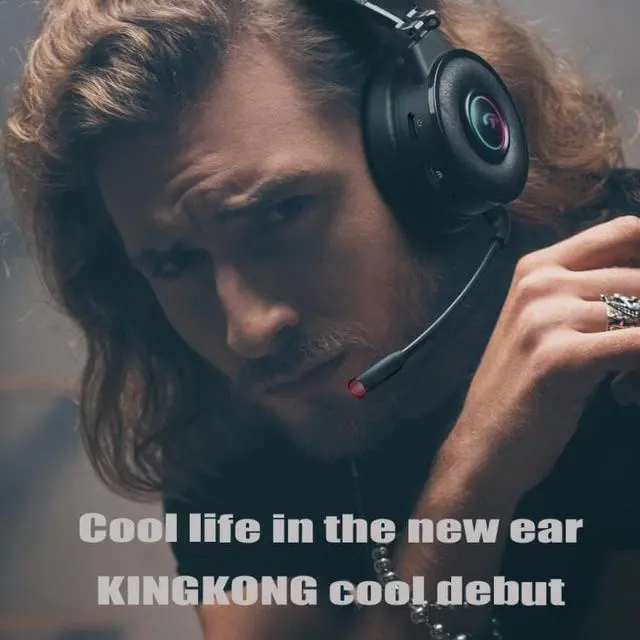 Alt view image 7 of 7 - Kingkong Bluetooth Wireless RGB Luminous Gaming Headset with Mic Support TF/FM Radio