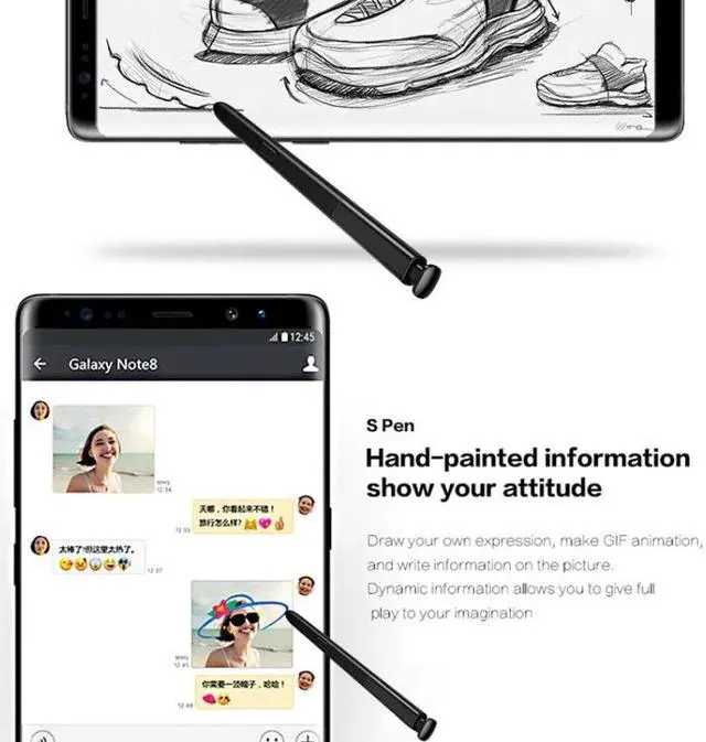 Alt view image 4 of 7 - For Galaxy Note 8 / N9500 Touch Stylus S Pen Black Pink Grey