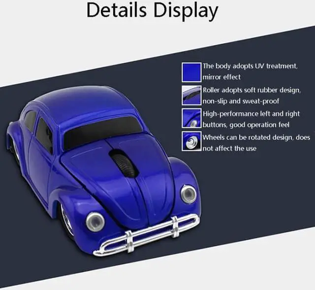 Alt view image 3 of 7 - CM0010B 1200 DPI 3-keys Car Shape Wireless Mouse (Red)