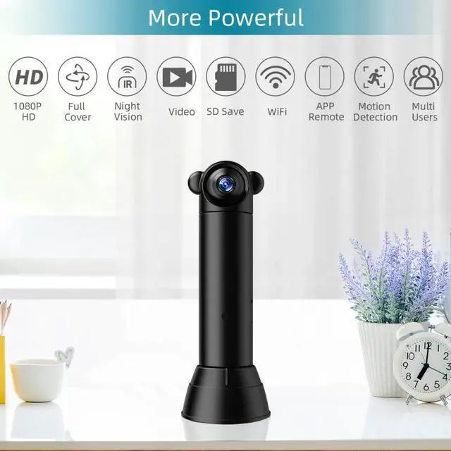 Alt view image 2 of 7 - V10 HD Infrared Home Night Vision Mini Camera Remote Control Family Security Camera