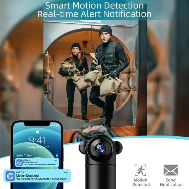 Alt view image 6 of 7 - V10 HD Infrared Home Night Vision Mini Camera Remote Control Family Security Camera