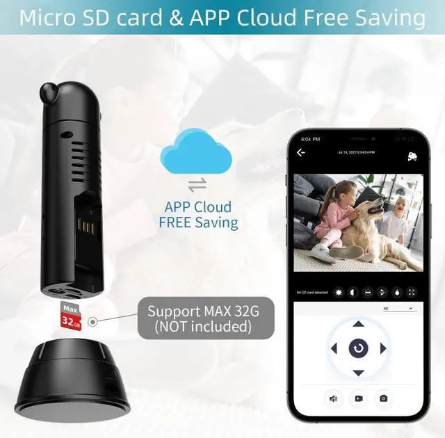 Alt view image 7 of 7 - V10 HD Infrared Home Night Vision Mini Camera Remote Control Family Security Camera