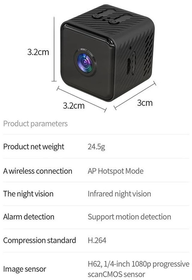 Alt view image 7 of 7 - X2 Smart HD Mini WiFi Camera Support Night Vision & Motion Detection & TF Card