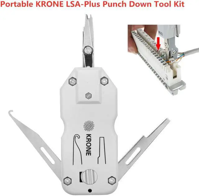 Main image of Krone Lsa-plus Telecom Phone Wire Cable tester tracker RJ11 RJ45 Punch Down Network Tool Kit Pliers crimper Grey 12cm Classic Short