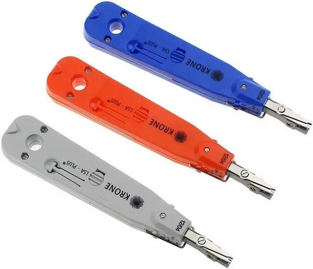 Alt view image 2 of 7 - 3PCS Portable KRONE LSA-Plus Punch Down Tool Kit For Telecom Phone Wire RJ11 Ethernet LAN Network Tool Pliers Cat5 RJ45 Cable 18cm Long