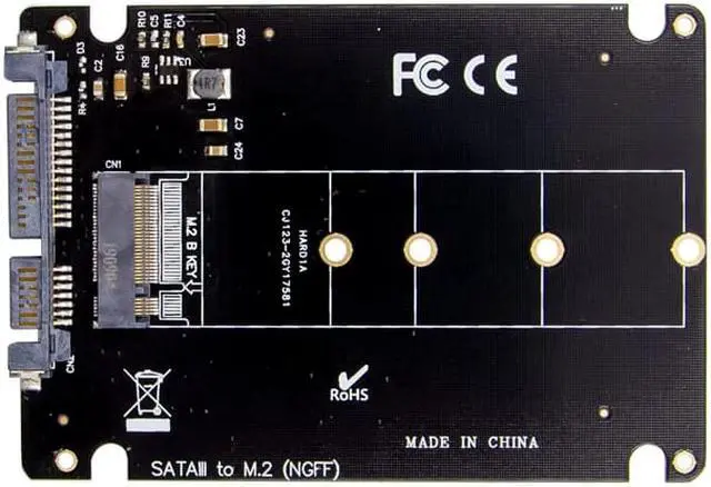 Alt view image 3 of 5 - SATA3.0 ? to M.2 NGFF B KEY SSD NVMe adapter Card 6Gbps