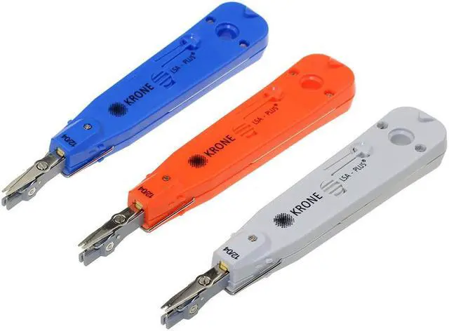 Alt view image 4 of 7 - 3PCS Portable KRONE LSA-Plus Punch Down Tool Kit For Telecom Phone Wire RJ11 Ethernet LAN Network Tool Pliers Cat5 RJ45 Cable 18cm Long