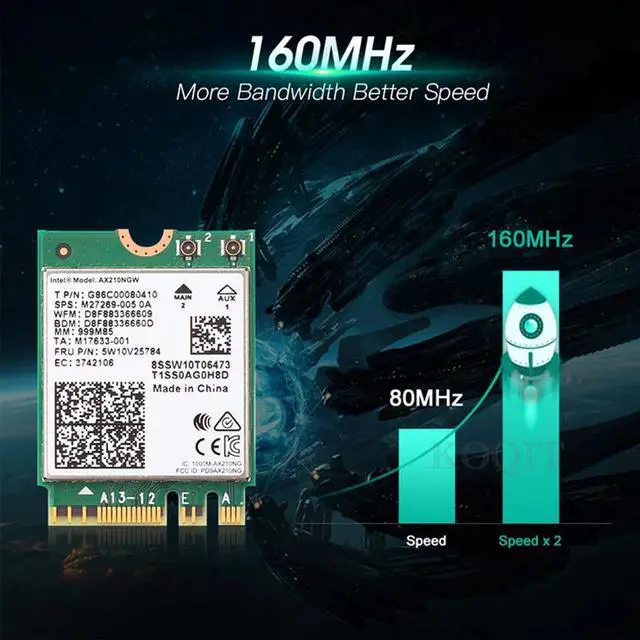 Alt view image 2 of 5 - Desktop Wi-Fi 6 Intel AX210 PCIe WiFi Adapter Bluetooth 5.2 3000Mbps 802.11ax AX210NGW Wireless Wifi 6E Card Windows 10 Linux