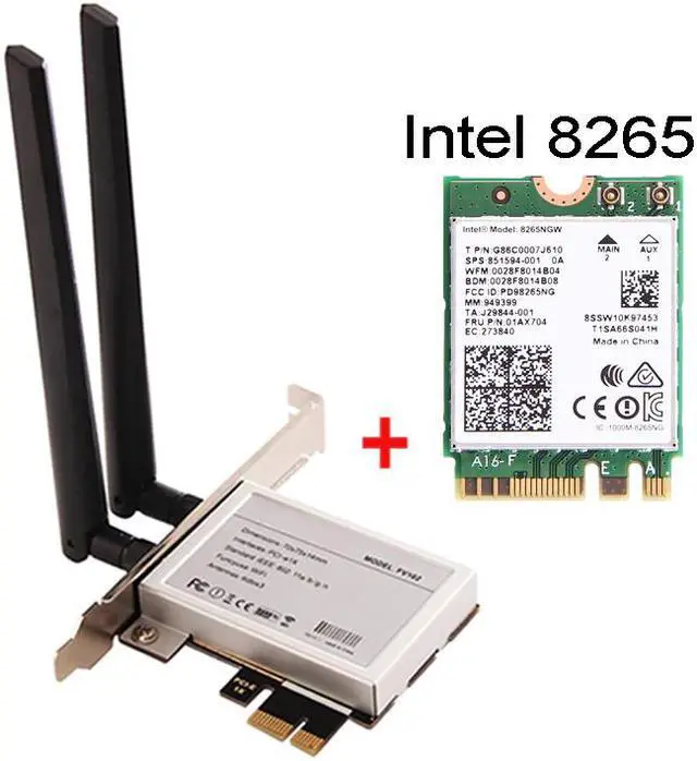 Main image of Dual Band 1200Mbps PCI-E Wireless Wifi Adapter Intel 8265 8265NGW 802.11ac Bluetooth 4.2 Wifi Network Card For Desktop PC