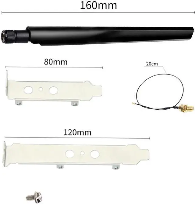 Alt view image 5 of 6 - Wireless Dual band 1200Mbps 802.11ac Desktop Kit Intel 8265 Bluetooth 4.2 Wifi Card 2.4G/5Ghz MU-MIMO 8265NGW Adapter Antenna