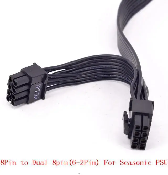 Alt view image 4 of 9 - PCIe 8pin to Dual 8Pin (6+2Pin) Power supply Cable Flat for KM3 Series X-750 X-850 SS-1050XP3 SS-1200XP3 M12II Evo Series 520 620 650 750 850 Snow Silent 750 1050 FOCUS PLUS Gold SSR-850FX