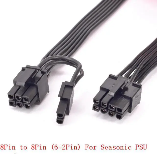 Alt view image 2 of 7 - PCIe 8pin to 8pin (6+2Pin) Power Supply Cable GPU For Seasonic PSU KM3 Series X-750 X-850 SS-1050XP3 SS-1200XP3 M12II Evo Series 520 620 650 750 850 Snow Silent 750 1050 FOCUS PLUS Gold SSR-850FX