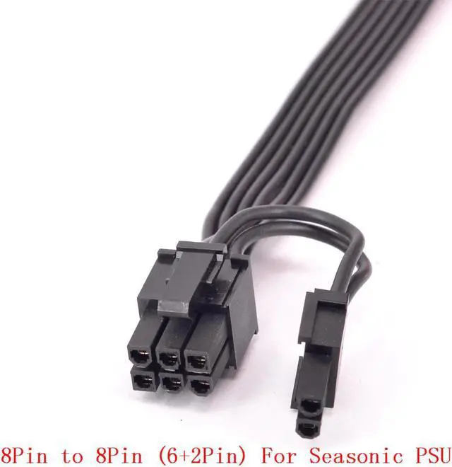 Alt view image 3 of 7 - PCIe 8pin to 8pin (6+2Pin) Power Supply Cable GPU For Seasonic PSU KM3 Series X-750 X-850 SS-1050XP3 SS-1200XP3 M12II Evo Series 520 620 650 750 850 Snow Silent 750 1050 FOCUS PLUS Gold SSR-850FX