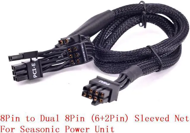Main image of PCIe 8pin to Dual 8Pin (6+2Pin) Power supply Cable Net for KM3 Series X-750 X-850 SS-1050XP3 SS-1200XP3 M12II Evo Series 520 620 650 750 850 Snow Silent 750 1050 FOCUS PLUS Gold SSR-850FX