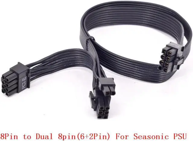 Main image of PCIe 8pin to Dual 8Pin (6+2Pin) Power supply Cable Flat for KM3 Series X-750 X-850 SS-1050XP3 SS-1200XP3 M12II Evo Series 520 620 650 750 850 Snow Silent 750 1050 FOCUS PLUS Gold SSR-850FX