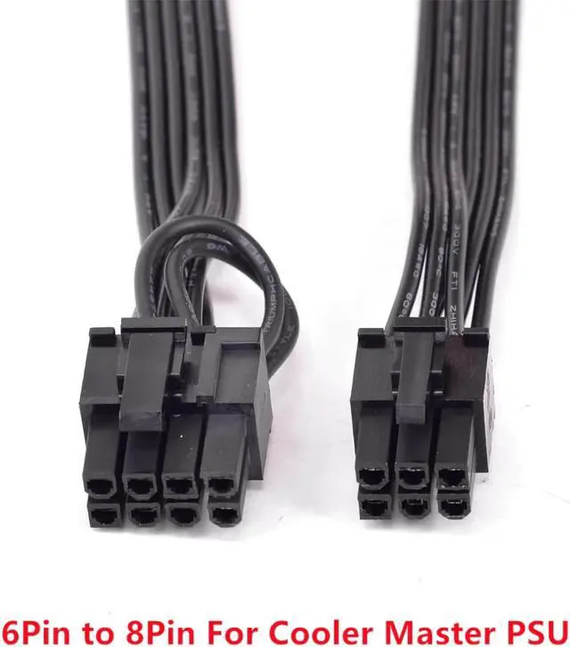 Alt view image 3 of 3 - 6Pin to 8Pin(6+2Pin)Power Supply Cable for Cooler Master MWE Gold 550 650 750 V550 V650 V700 V850 V1000 Platinum Silent Pro Gold 1200W M1000 M850 M700850W Hybrid 1300W 1050W 850W M520 PSU Modular