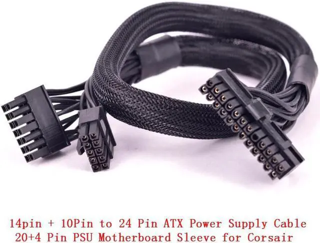 Main image of 10+18Pin to 24Pin 20+4Pin ATX Power Supply Cable Mining Cable PSU Motherboard Braided Net for Corsair HX1200i HX1000i HX850i HX750i AXi Series AX1500i AX1200i AX860i AX760i RM1000 RM850 RM750