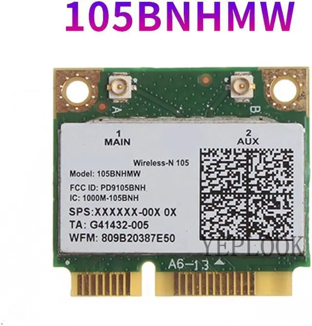 Main image of 105BNHMW WiFi Card Wireless-N 105 Mini PCI-E 150Mbps 2.4GHz 802.11B/G/N WiFi Adapter