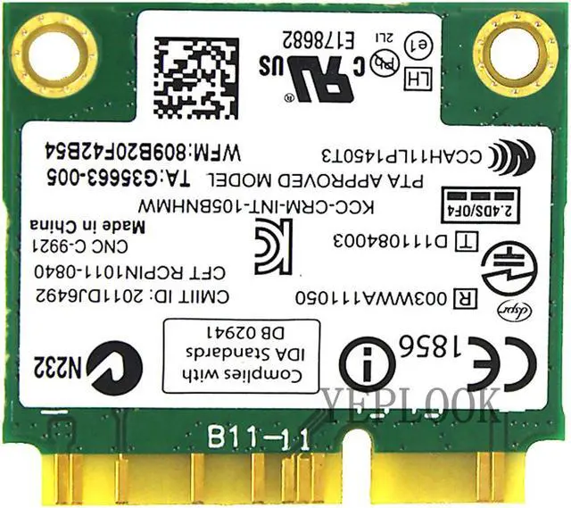 Alt view image 3 of 6 - 105BNHMW WiFi Card Wireless-N 105 Mini PCI-E 150Mbps 2.4GHz 802.11B/G/N WiFi Adapter For E73 E93