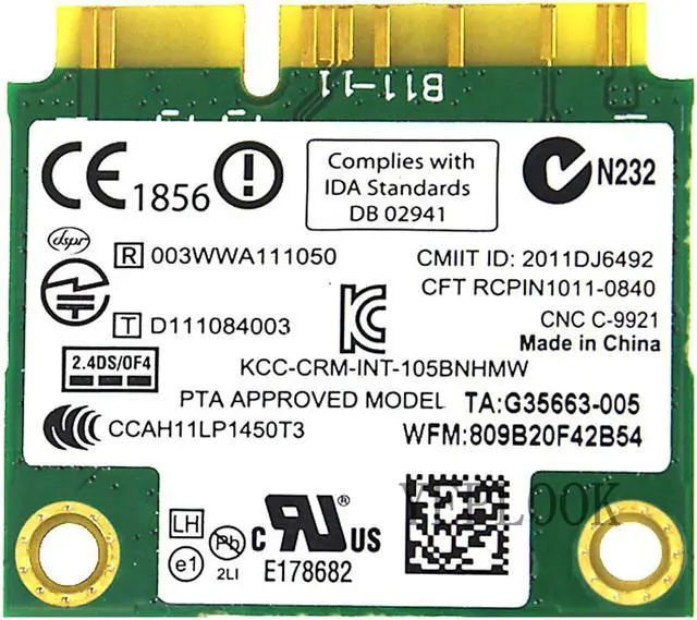 Alt view image 4 of 6 - 105BNHMW WiFi Card Wireless-N 105 Mini PCI-E 150Mbps 2.4GHz 802.11B/G/N WiFi Adapter For E73 E93