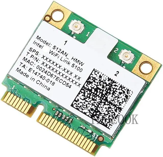 Alt view image 2 of 5 - 512AN HMW WiFi Card 5100 300mbps Dual Band 2.4G/5Ghz 802.11n PCI-E Mini PCIe Half Card